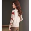 SNOWFLYING Women's Elegant Butterfly Inlay Semi-High Collar Sweater