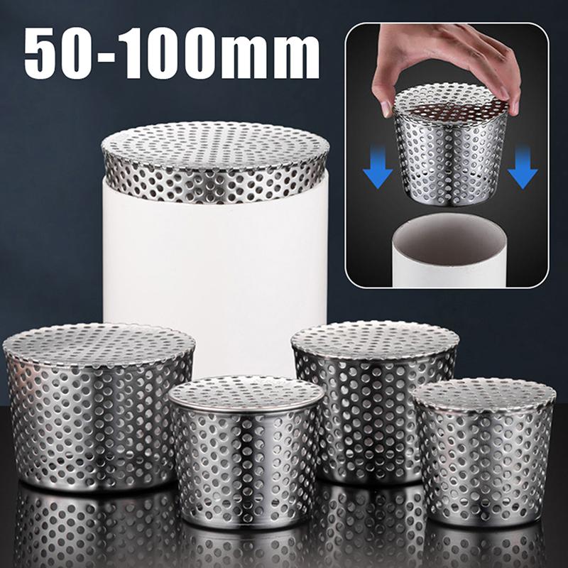 304 Stainless Steel Drain Cover Anti Clogging Hair Trap Removable Filter Screen for Bathroom Floor Universal Fit