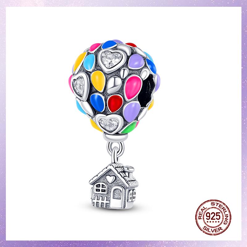 Purple Charms Copper Fit Original Pendant Bracelet Butterfly Glass Heart Feather Clip Charm Dangle Luminous Bead Diy Jewelry