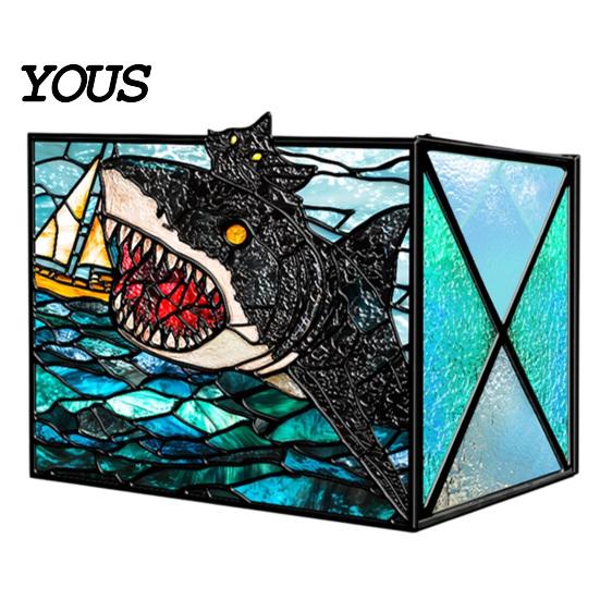 Multi Purpose Desktop Organizer Stained Glass Style Pen Holder, Unique Acrylic Organizer, 3D Exquisite Art Ornament Embossed Relief Pattern