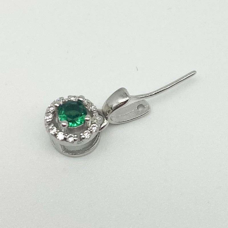 Yansheng S925 Sterling Silver Jade Buddha Head Pendant with Rhinestone Inlay - DIY Bail Clip  Buckle Accessories S925 Silver