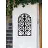 Black Metal Window Arch Wall Decor Gothic Baroque Grille for Living Room Wall Art 3D Ornament Gothic Gate