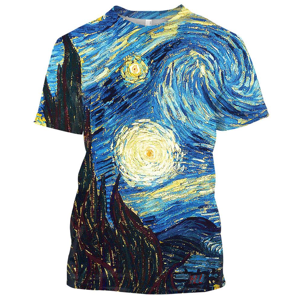 Summer Tide Fashion Doodle Picture Men T-Shirts  Casual 3D Print Tees Hip Hop Personality Round Neck Short Sleeve Tops