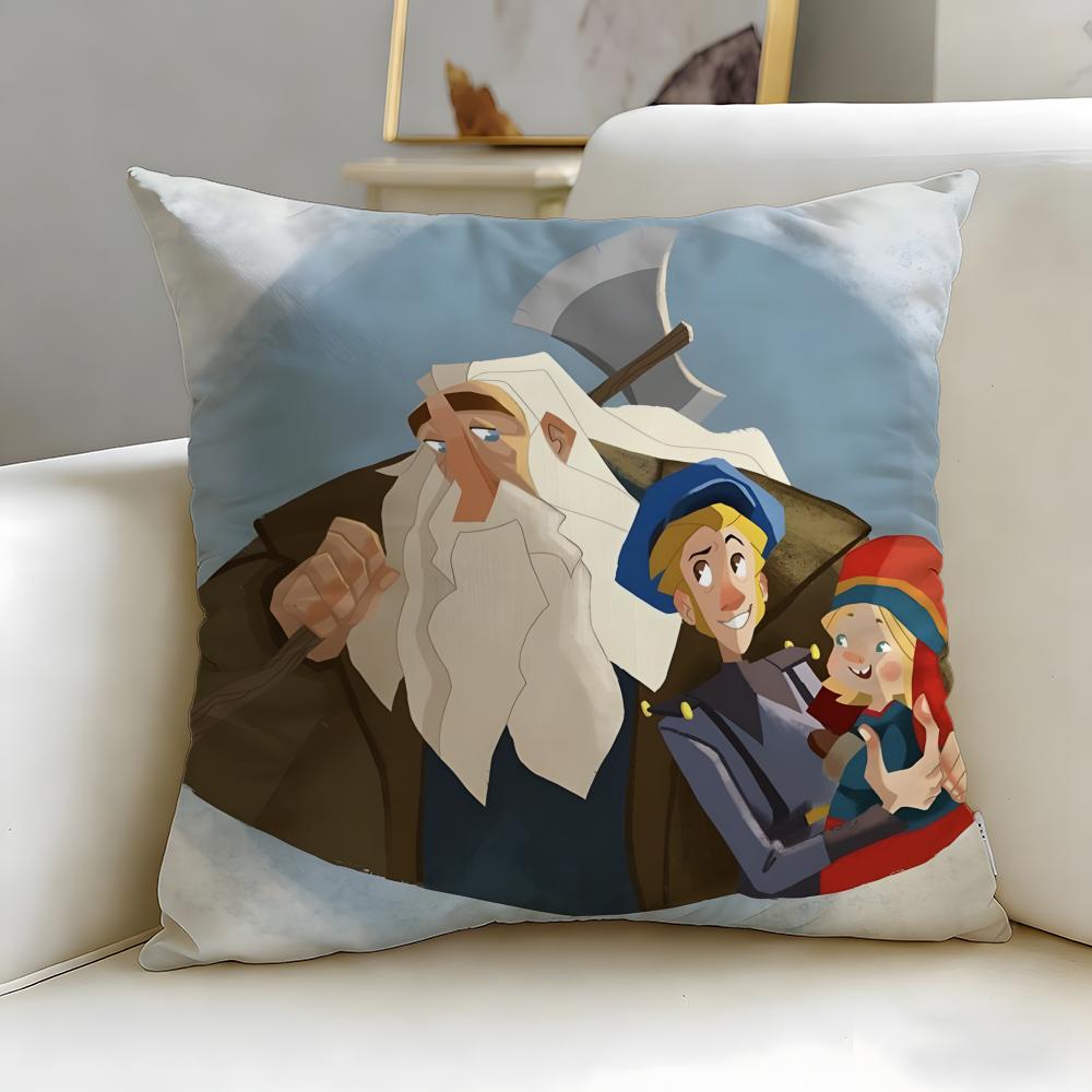 classic animated movie Klaus Cushion Cover Soft EasyWash Pillow Case Versatile for Couch Bed Travel and Office