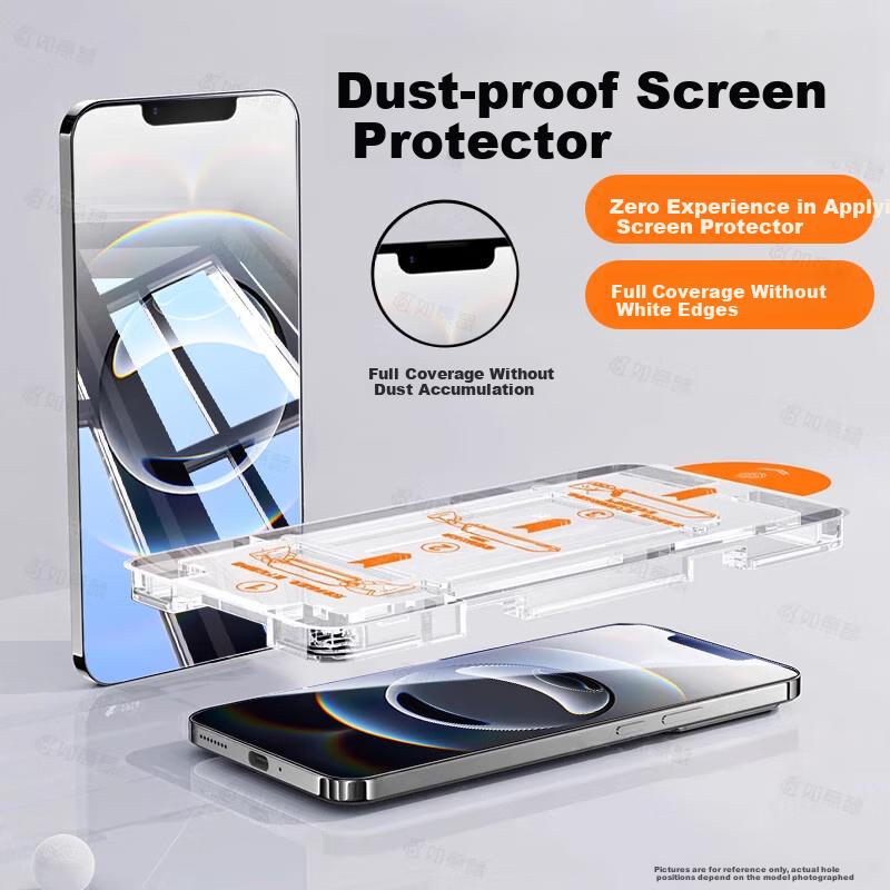 2 Pieces Case Tempered Glass Screen Protector for IPhone 16e/13/14/13Pro, Universal Phone Film, Shockproof, Shatterproof