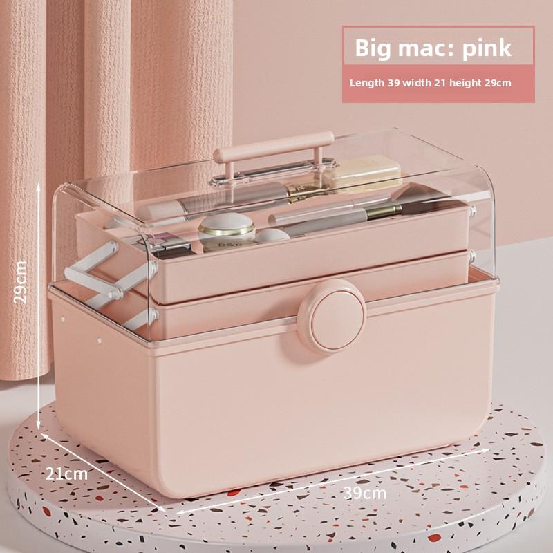 Kosmetik-Aufbewahrungsbox mit großer Kapazität Internet-Berühmtheit Kunststoff Staubdicht Transparent Desktop Tragbar Medikamenten-Aufbewahrungsbox