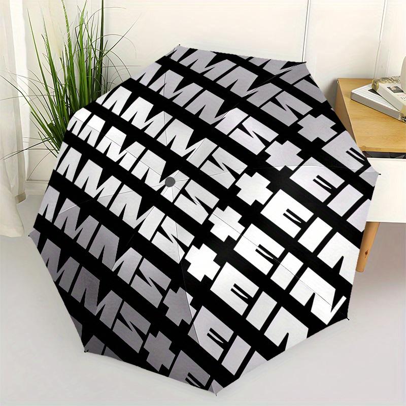 

1pc Rammstein Band Logo Design Umbrella with Plastic Handle,Suitable for All Seasons Home Travel Outdoor UmbrellaM926