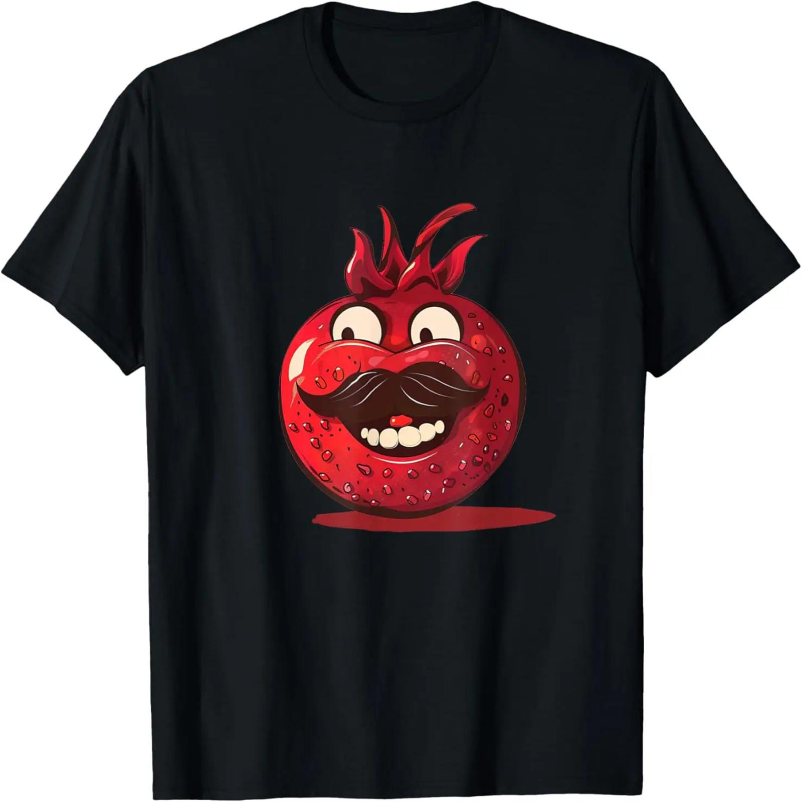 Nice bearded Pomegranate Costume with funny smiling T-Shirt S