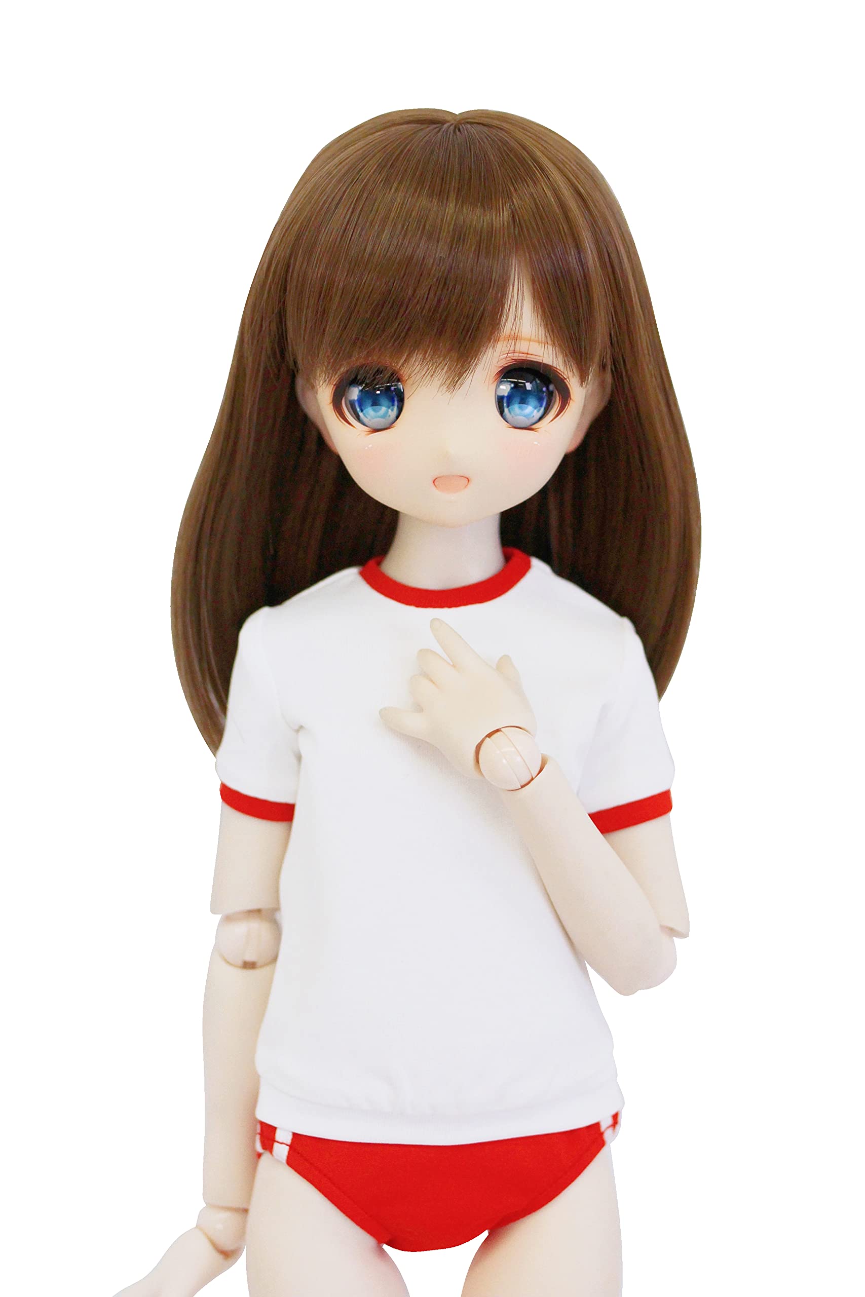 

Scale BJD Compatible Versatile Gymnastics White with Red Fits 40cm Dolls BJD Doll Clothes [Petite Marie] 1/3 Soft-Touch Outfit, Bloomers, (S-L Bust),