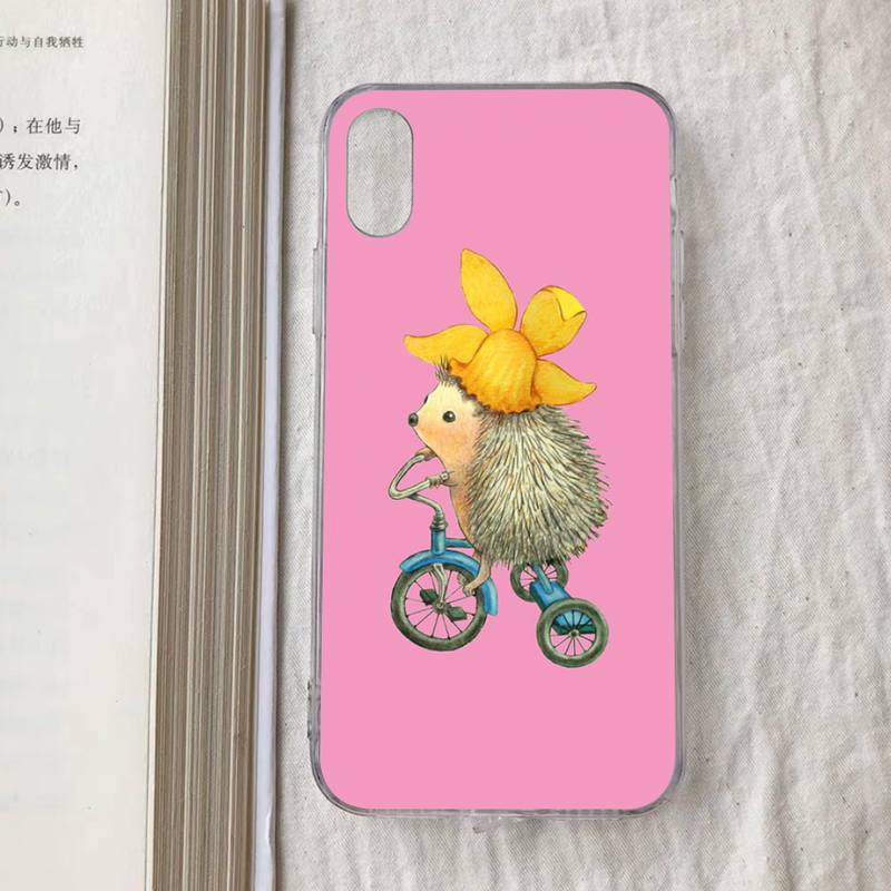 Cute Animal Hedgehog Phone Case for iPhone 11 12 13 mini pro XS MAX 8 7 6 6S Plus X 5S SE 2020 XR case