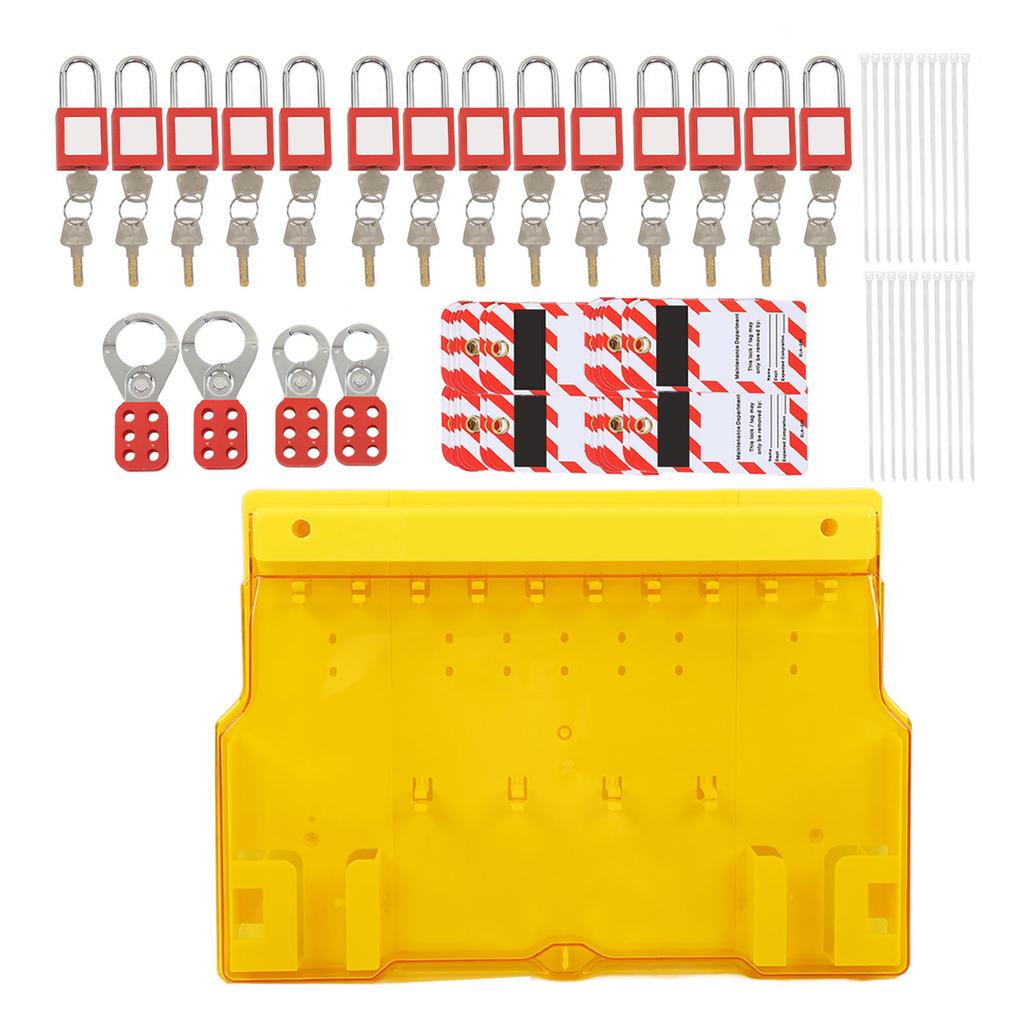 Lockout Tagout Station Include Padlocks Keys Hasps Hangtags Visual Lockout Kit Board with Cover for Factory