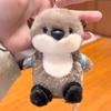 Fluffy Cotton Otter Pendant Bag Hanging Stuffed Otter Doll Otter Plush Keychain  Backpack