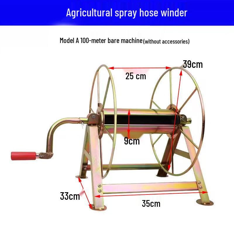Agricultural High-Pressure Hand-Crank Hose Reel with Coil Storage Default