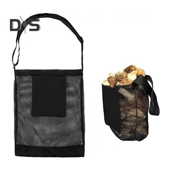 Mushroom Picking Net Bag Mesh Garden Fruit Harvest Basket Mushroom Hunting Crossbody Bag with Adjustable Strap for Outdoor Activities