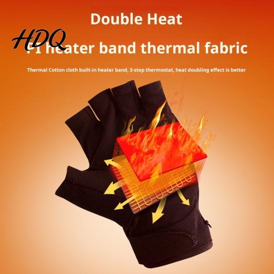 Winter-Heizhandschuhe 1 Paar Verschluss Verstellbarer Handgelenkwärmer Temperatureinstellungen Handschuhe mit Klebeband-Design Wiederaufladbar Fingerlos