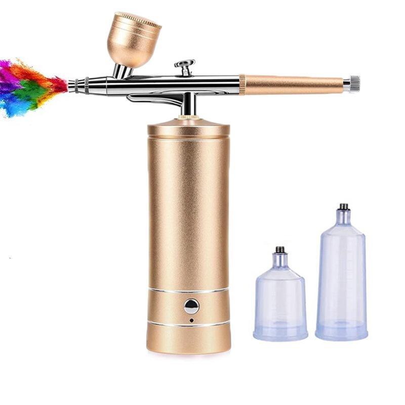 Portable Airbrush Compressor Set Usb Charging 03Mm Nozzle For Painting Tattoo Makeup