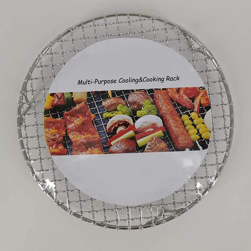 16,5 cm víceúčelový kulatý kovový drát napařovací grilovací rošt / uhlíková pečící síť / gril / grilovací rošt Příslušenství ke grilování
