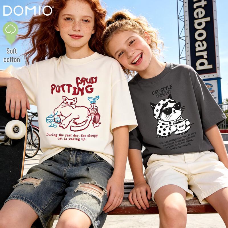 Duomiaowu Girls  Summer Short-Sleeve T-Shirt 140