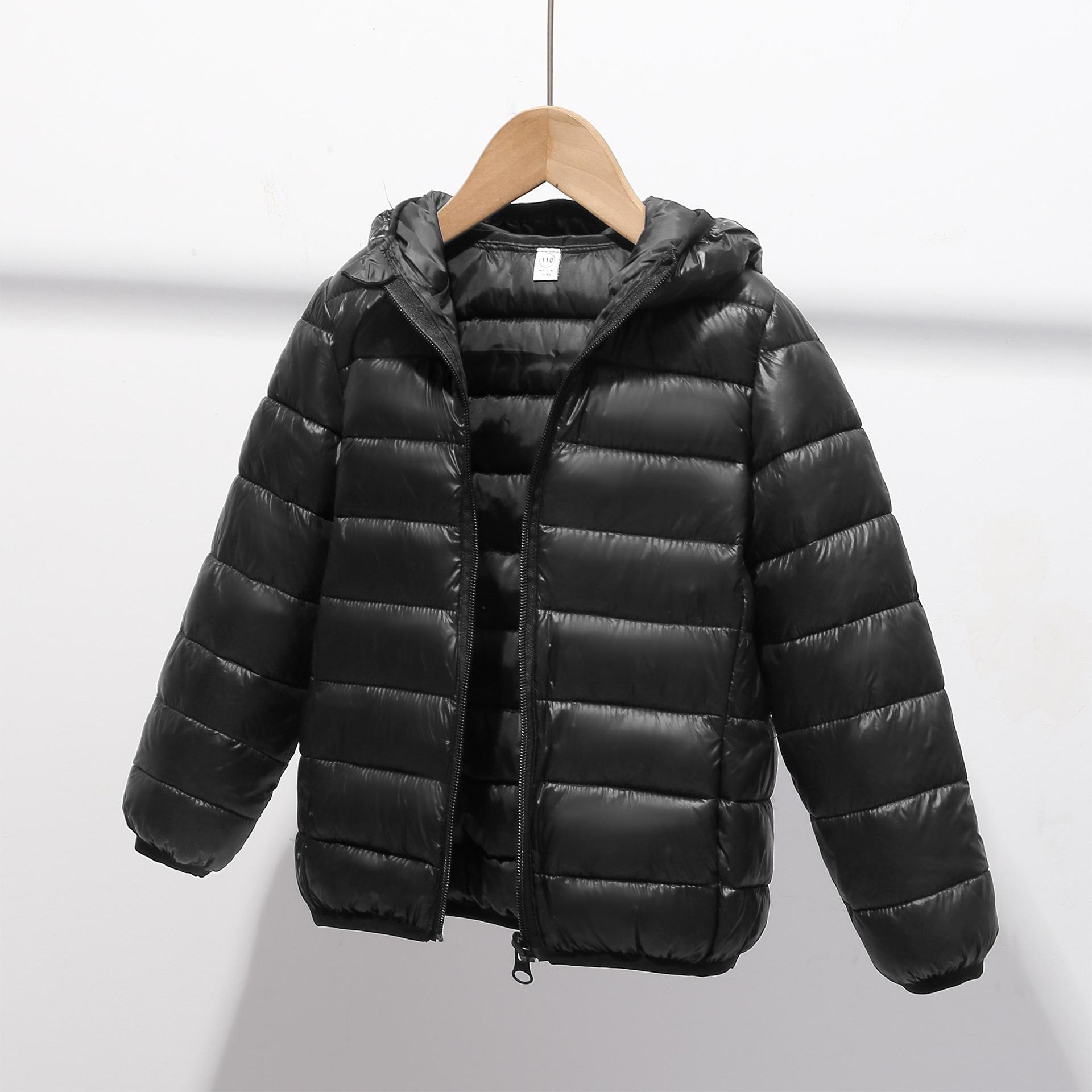 

Children s Light Down Jackets for Autumn and Winter, Casual Down Jackets for Boys and Girls 150cm чорний