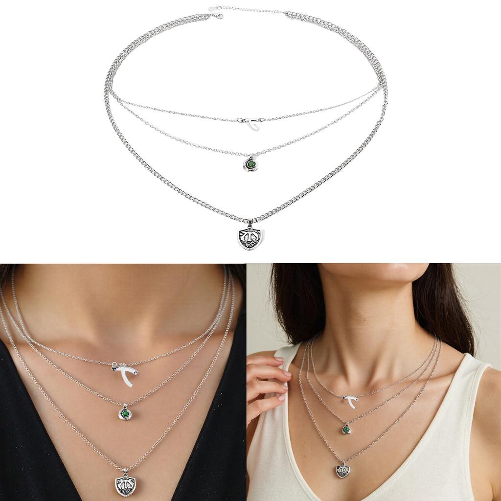 Elegant 3 Layer Women's Short Necklace Enhancing Collarbone Pendant Necklace Alloy Texture for Fashionable Ladies