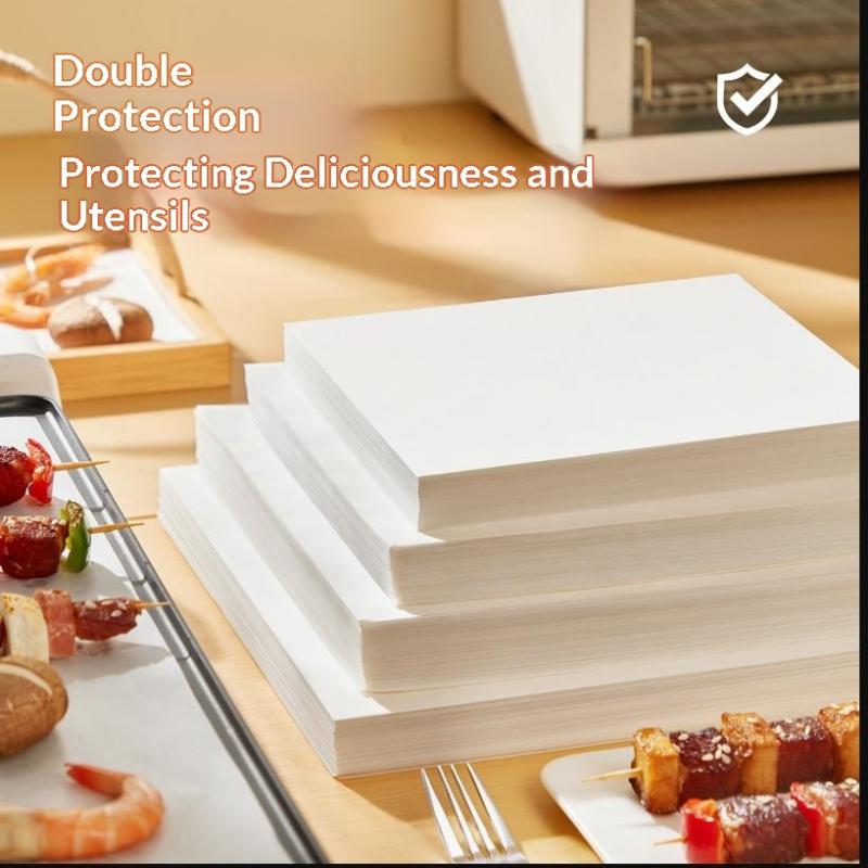 200Pcs Air Fryer Parchment Paper Burger Dessert Sandwich Wrapping Brown Wax Paper Kitchen Oven Paper