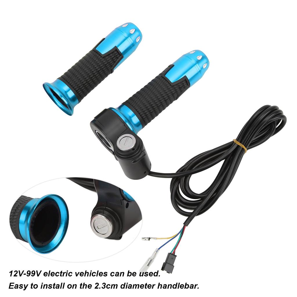 1 Pair 12V‑99V Throttle Grips     Throttle Accelerator Grip Handlebar with Keys for Electric Bike Scooter