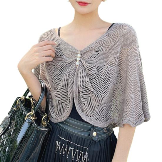 Cardigan de protecție solară Culoare uni Mâneci scurte Șal super subțire Palton Protecție solară Plasă respirabilă Acoperire rochie de plajă Topuri de zi cu zi Haine pentru femei