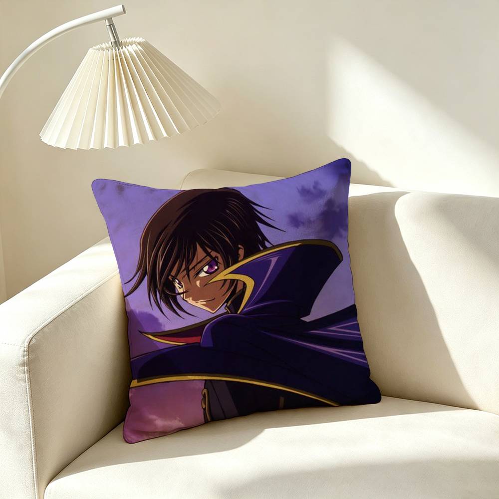 Ccode Geass Lelouch Anime Pillow Case Square Doublesided Sofa Cushion Cover Bedroom Bedside Pillow