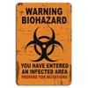 Warning Biohazard Entering an Infected Area Rustic Orange Sign