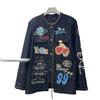 Europäische Station Herbst Neues Design Street Denim Patch Jacke Damen Locker und Enges Oberteil Trendige Marke
