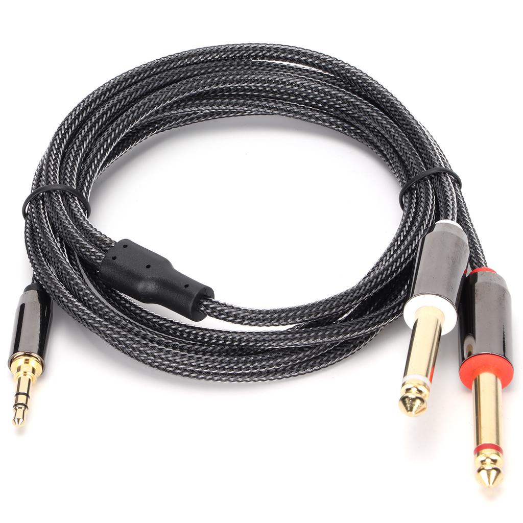 JK‑366 3.5mm to Dual 6.35mm Audio Line Male to Male Gold Plated Connectors Audio Cable