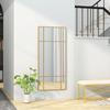 Decorative Grid Wall Mirror, with Back Hooks - Gold Tone