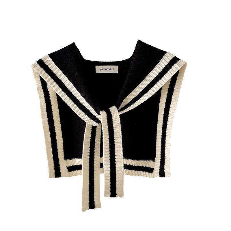 Small shawl for women in spring and summer outdoor wear office air-conditioned room neck protection striped shawl knotted scarf