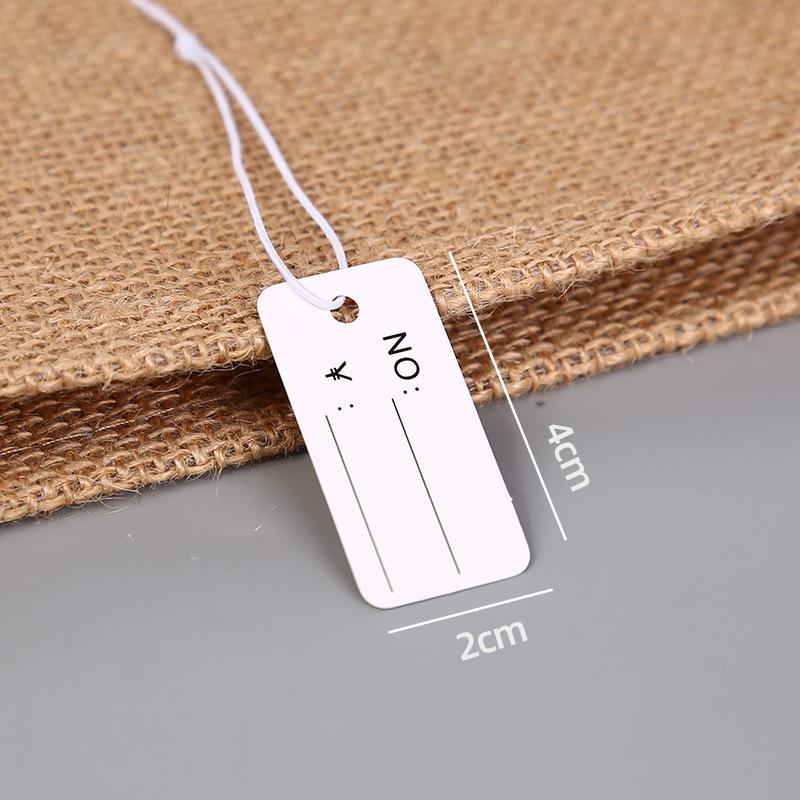 In-Stock Blank Cardboard Jewelry Tags with Elastic Rope for Clothing Accessories