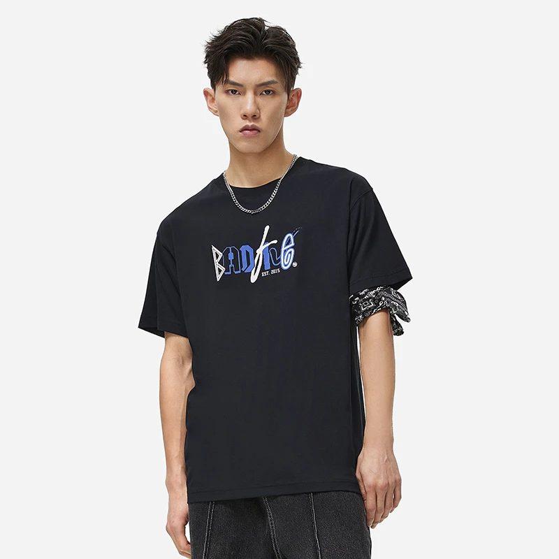 Li Ning T Shirts Men's Black Crew Neck Moderate AHST283-2