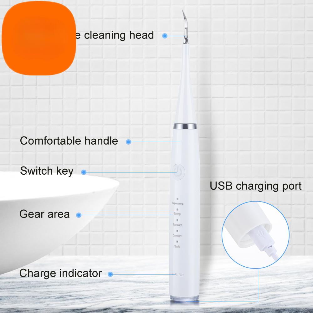6 in 1 Ultrasonic Dental Cleaner Scaler Dental Tartar Remover Electric Toothbrush Sonic Teeth Plaque Cleaner Tooth Cleane