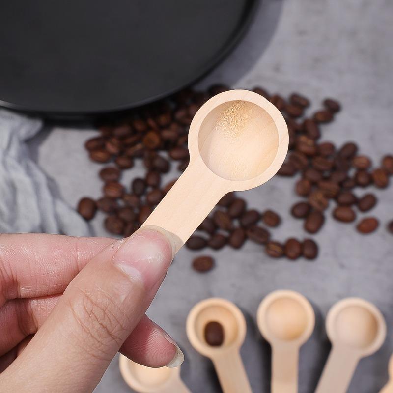 10/30PCS Mini Wooden Spoons Round Head Coffee Honey Tea Spoon Kitchen Natural Wood Sugar Salt Condiment Scoop Reusable Tableware