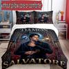 3pcs Duvet Cover Set (1*Duvet Cover + 2*Pillowcase, Without Core), Custom Name Damon Salvatore  Pattern Bedding Set, Home Bedroom Decor Gift