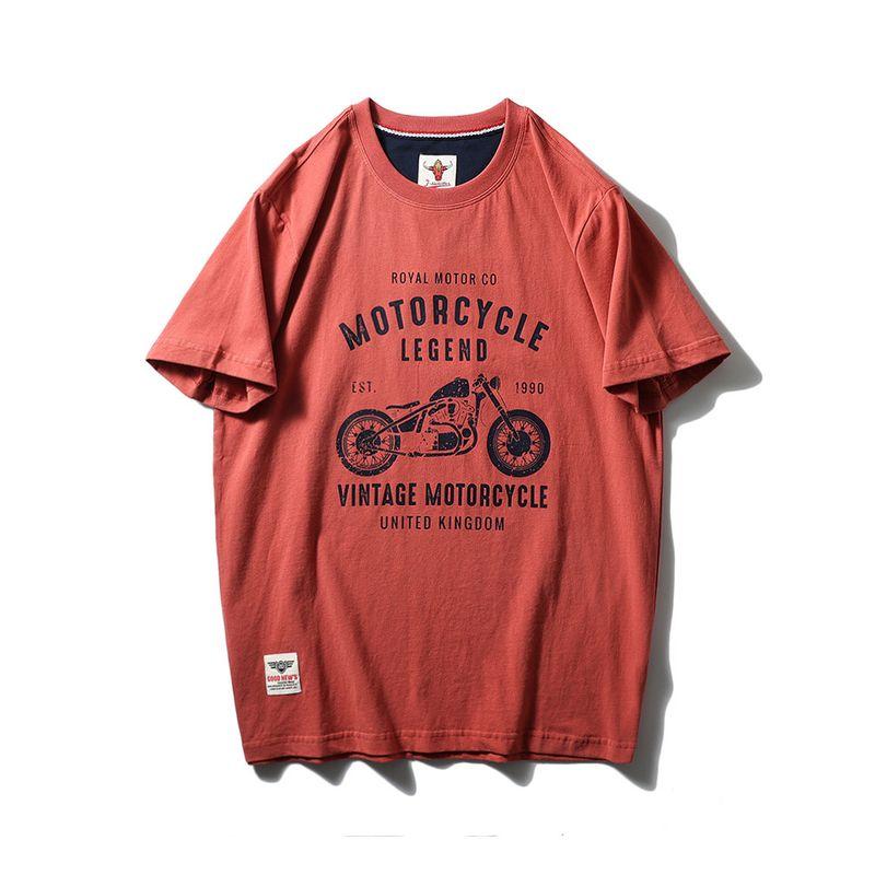 Trade Export to Domestic Sales American Retro Printed Pure Cotton Trendy Brand Short-Sleeved T-Shirt Men's Summer Base Layer Men's Clothing T-Shirt