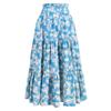 Gonna Lunga Casual Primaverile da Donna con Volant Gonna Tinta Unita Gonna Retro Pieghettata