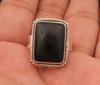 Solid 925 Sterling Silver Black Onyx Rectangle Gemstone Ring Handmade Boho Designer Ring Statement Ring Jewelry