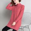 Mid-length Knitwear Women's Half High Neck Sweater Pullover Autumn Winter Warm Solid Knitted Sweater Jumper Female Tops Bottoming Shirt
