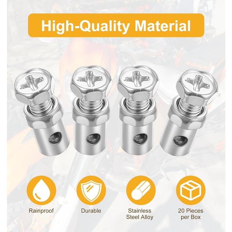 20Pcs Throttle Cable Stops, Universal 1/8" Throttle Cable Stop Nipples Clutch Brake Ends Repair for Bike Go Kart Motorcycles Law