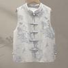 Sybelle Damen Weste im neuen chinesischen Stil mit Blumenmuster