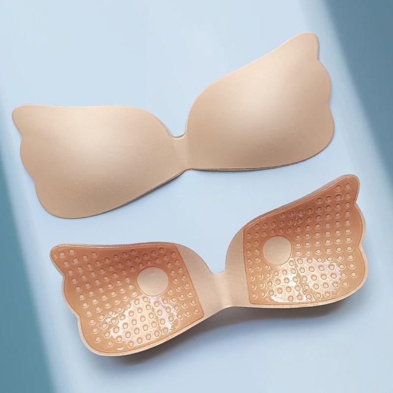 Lala Goddess Push-up Strapless Silicone Nipple Covers - Invisible Angel Wings Design Breast Pads