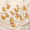 Titanium steel plated 18k gold accessories Christmas design elements series pendant on the new cute cartoon Internet celebrity jewelry
