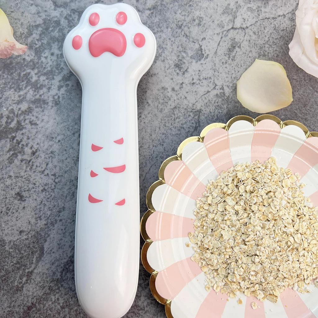 Stainless Steel Spoon and Fork Set with Storage Box Portable Tableware Cute Cat Paw Shaped Dinnerware Kit for Adults Kids School