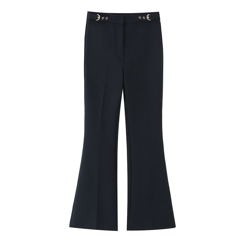 Kaslead New Women Clothes Western Style Buckle Decoration Crepe Top Trumpet Pants 1165060 1165340