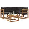 Outdoor Sofa Set 5 pcs Natural and Black