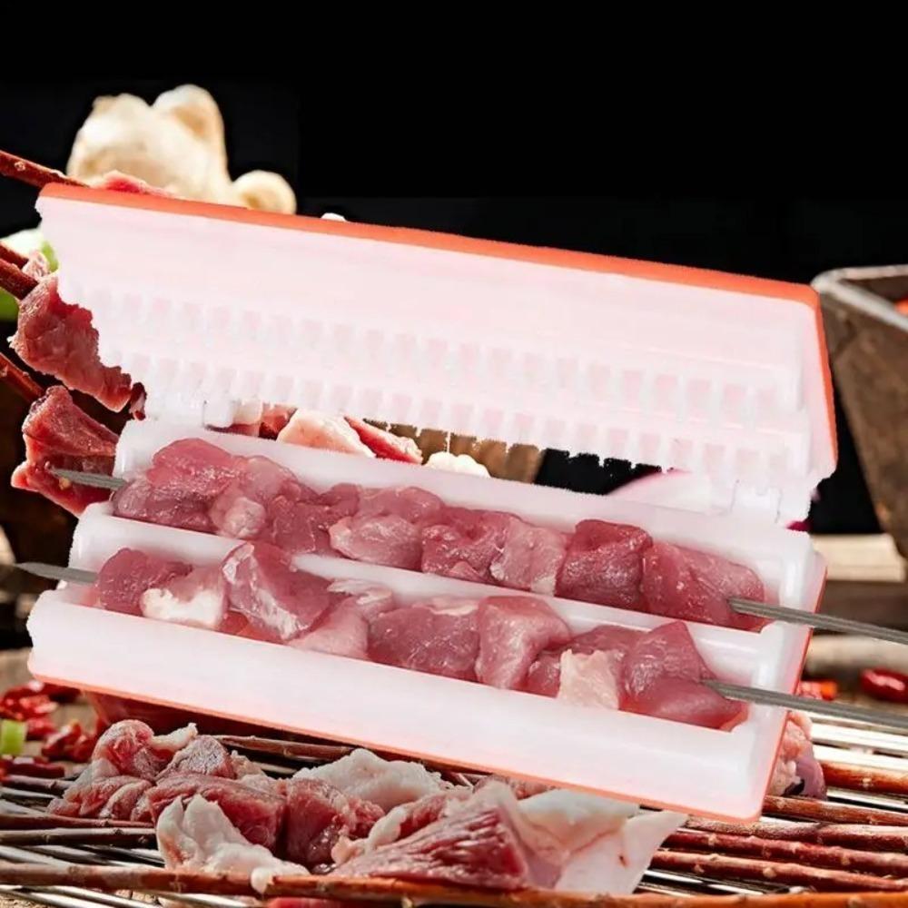 Zewnętrzna Maszyna do Robienia Kebabów BBQ, Narzędzie do Nabijania Mięsa na Szaszłyki, Grill do Wołowiny, Wieprzowiny, Akcesoria Kuchenne, Campingowe, Imprezowe, Akcesoria do Grilla Weber